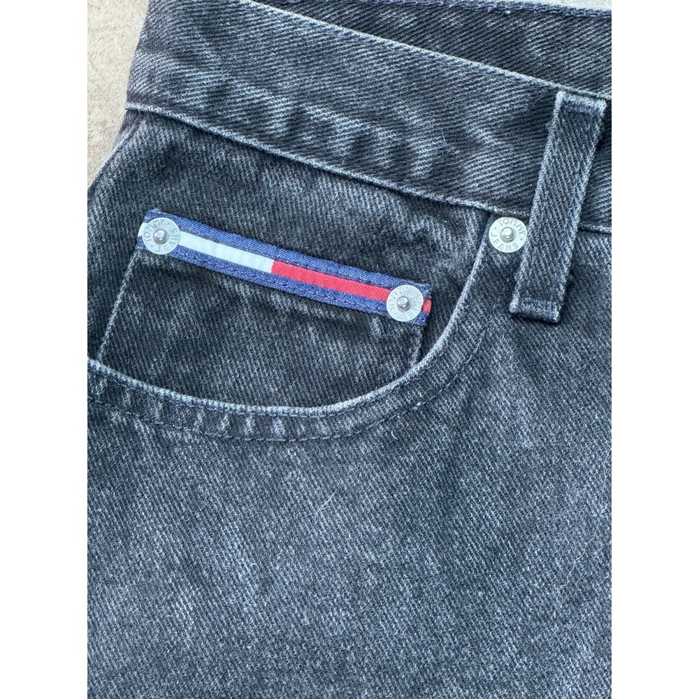 Vintage Tommy Hilfiger Women's Classic High Rise Straight Black Denim Jeans Logo - Picture 3 of 10